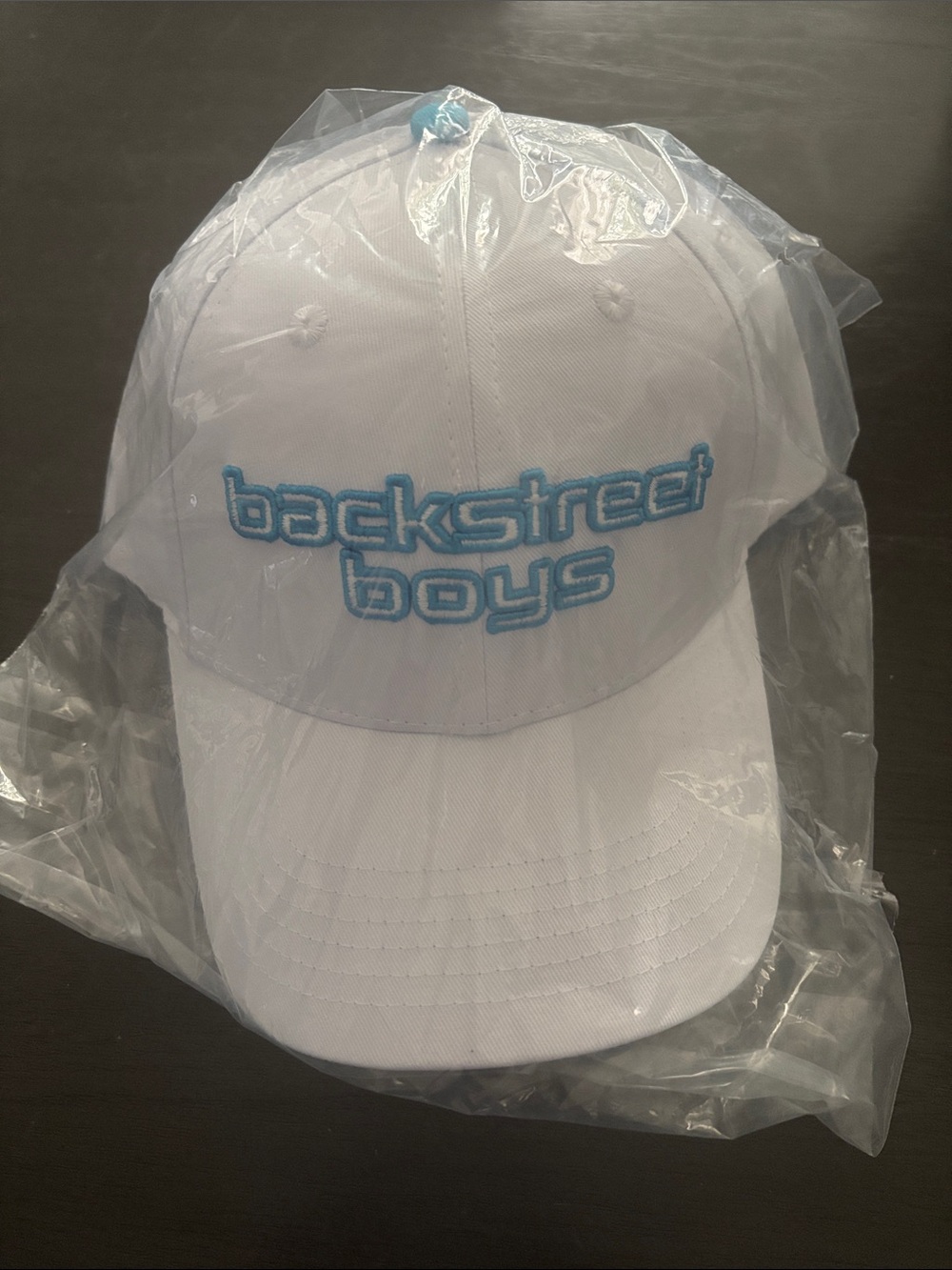 Backstreet Boys White Baseball Cap with Blue Embroidery